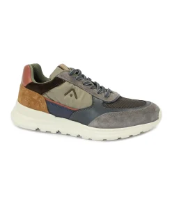 AMBITIOUS 13571-11083AM brown combi marrone scarpe uomo sneakers lacci pelle light