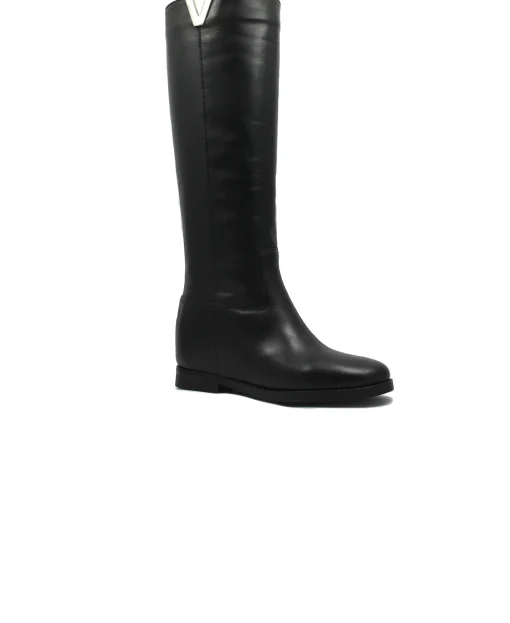 ANIMA IV100 nero scarpe stivale donna tubolare pelle tacco
