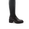 ANIMA IV065 nero scarpe stivale donna cerniera elastico pelle tacco