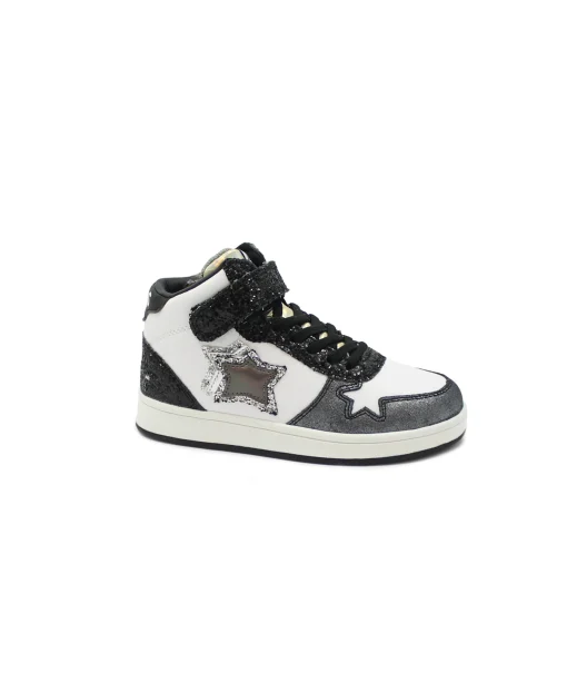 ATLANTIC STARS PARK PAKG01 36/38 black glitter nero scarpe bambina sneakers alte strappo elastico