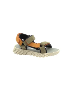 BALOCCHI 132575 36/39 TREKK kaki beige sandalo bambino strappi pelle