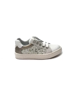 BALOCCHI 151626 SHILA 26/29 bianco platino scarpe bambina primi passi sneaker lacci zip pelle glitter