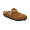 BIRKENSTOCK BOSTON BRAIDED 1026713 mink suede ciabatta zoccolo donna fibbia camoscio treccia