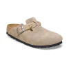BIRKENSTOCK BOSTON BRAIDED 1026694 taupe suede ciabatta zoccolo donna fibbia camoscio treccia