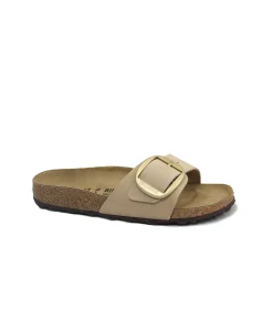 BIRKENSTOCK MADRID BIG BUCKLE 1024009 sandcastle beige ciabatte donna fibbia pelle