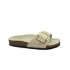 BIRKENSTOCK MADRID BIG BUCKLE 1025298 high shine ecru panna ciabatte pelle donna fibbia