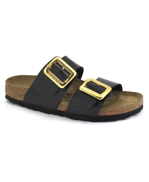 BIRKENSTOCK SYDNEY CUSHION BUCKLE 1029457 graceful licorice nero donna ciabatte fibbie