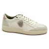 BLAUER OLYMPIA11 white nude bianco scarpe donna sneakers pelle lacci logo glitter