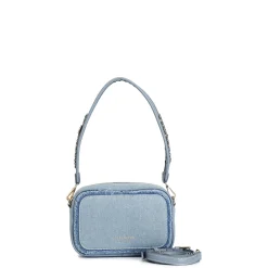 Borse: Cafè Noir C3JB0005 CAMERA BAG IN DENIM SFRANGIATO CON FIORI DI PIETRE E STRASS