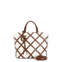 Borse: Cafè Noir C3WD0611 TOTE IN TESSUTO CON INTRECCIO E BORCHIETTE