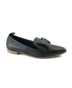 BUENO SHOES WR3117 nero donna ballerina in pelle fiocco