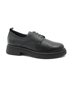 BUENO SHOES WZ4006 nero donna scarpa stringata elegante lacci pelle