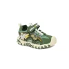 BULL BOY DNCL4533 verde sandali bambino punta chiusa luci strappo tessuto