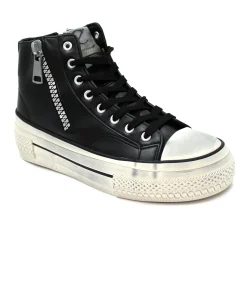 CAFè NOIR DM9013 nero scarpe donna sneakers alte lacci zip