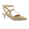 CAFè NOIR EF4015 beige scarpe donna decolletè punta tacco cinturino tallone aperto pelle