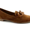 CAFè NOIR EG6000 cuoio marrone scarpe donna mocassino camoscio catena