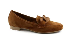 CAFè NOIR EG6000 cuoio marrone scarpe donna mocassino camoscio catena