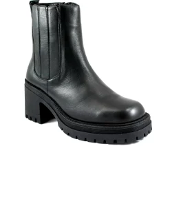 CAFè NOIR GA1430 nero scarpe donna stivaletto tronchetto in pelle con lacci + zip