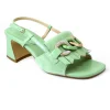 CAFè NOIR LC5025 verde sandalo donna tacco cinturino catena camoscio