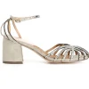 CAFè NOIR LM9002 taupe scarpe donna decolletè cinturino tacco strass
