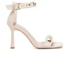 CAFè NOIR NC9140 beige scarpe sandali donna tacco fibbia borchie pelle