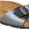 Ciabatte / Zoccoli Donna: 1021532 Madrid metallic black, Birko Flor