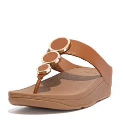 Ciabatte Infradito Donna: FitFlop HALO LEATHER TOE-POST SANDALS LIGHT TAN