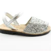 CIENTA 1041014 26 23/29 plata argento scarpe sandali bambina minorchine strappo tessuto pelle