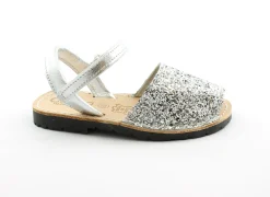 CIENTA 1041014 26 23/29 plata argento scarpe sandali bambina minorchine strappo tessuto pelle
