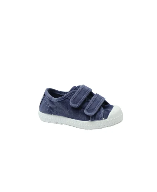 CIENTA 78777 84 azul oscur blu scarpe bambino strappi tessuto cotone profumate