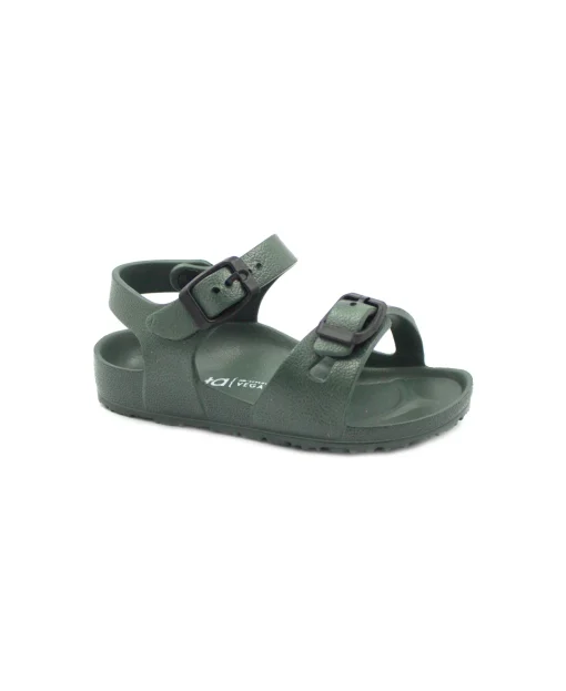 CIENTA 1071000 24/34 kaki verde sandali bambino fibbie gomma vegan