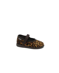 CIENTA 400050 21/27 marron strappo leopardato scarpe bambina ballerina velluto