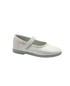 CIENTA 96013 28/34 plata argento scarpe bambina ballerina tessuto strappo