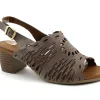 CINZIA SOFT IBI202 taupe grigio sandalo donna tacco cinturino pelle