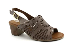 CINZIA SOFT IBI202 taupe grigio sandalo donna tacco cinturino pelle