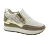 CINZIA SOFT IV2521 white bianco scarpe donna sportive zeppetta slip on forata zip