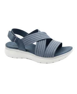 CINZIA SOFT MCA1027 jeans scarpe donna sandali strappo tessuto zeppa