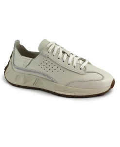 CLARKS CRAFT SPEED off white bianco scarpe donna sneakers pelle lacci