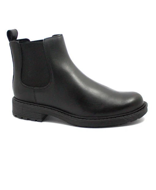 CLARKS ORINOCO 2 LANE black nero scarpe donna stivaletto beatles elastici pelle
