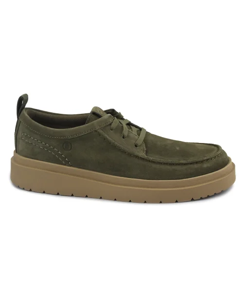 CLARKS POLDEN MOC olive verde scarpe uomo mocassino lacci camoscio