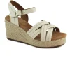 CLARKS SABINA STRAP cream crema bianco scarpe donna sandali pelle zeppa corda