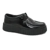 CLARKS TORHILLBEE black patent nero scarpe donna pelle lacci vernice mocassino