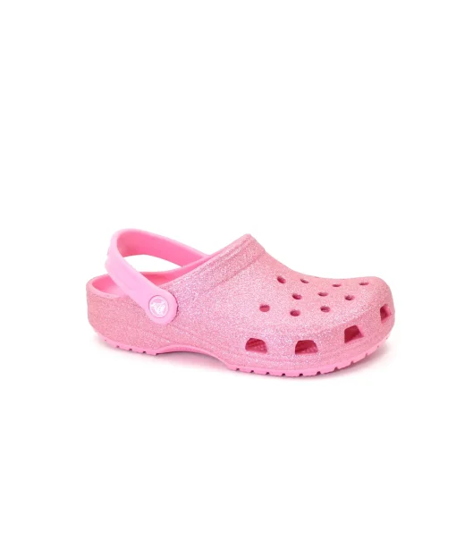 CROCS CLASSIC GLITTER CLOG 206993 pink lemonade ciabatte bambina gomma