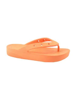 CROCS FLIP PLATFORM 207714 papaya arancione ciabatte infradito donna gomma