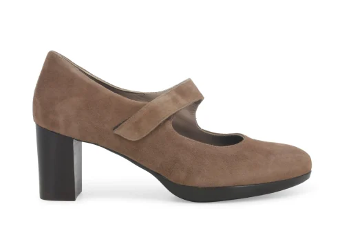 Decolletè Donna: Decollete donna con cinturino in camoscio acero d5126w