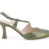 Decolletè Donna: Decollete donna slingback in pelle verde acid e1634zv