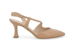 Decolletè Donna: Decollete donna slingback in pelle nude e1634zv