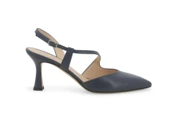 Decolletè Donna: Decollete donna slingback in pelle blu abyss e1634zv