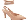 DIVINE FOLLIE 3549 cipria nude rosa scarpe donna decolleté tacco punta lacci alla caviglia