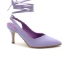 DIVINE FOLLIE 3549 glicine lilla scarpe donna decolleté tacco punta lacci alla caviglia